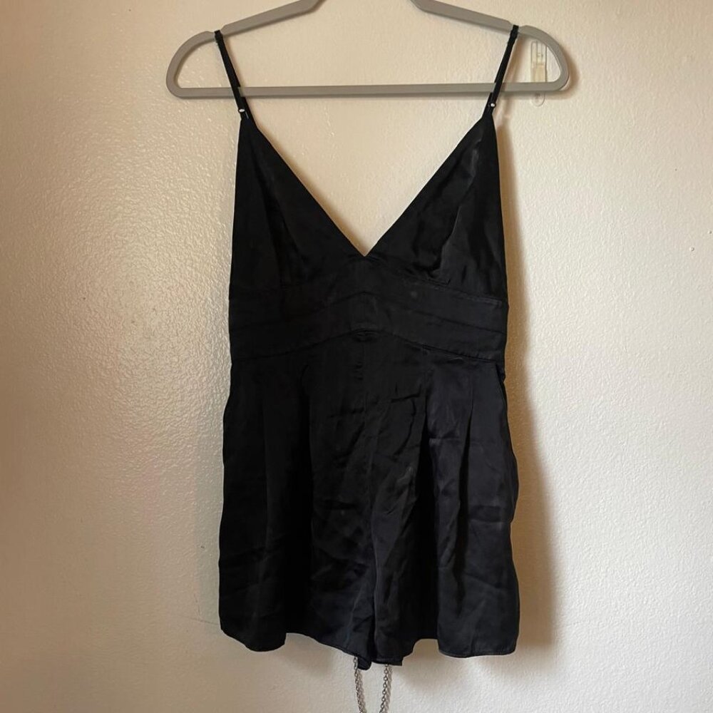 VIAVIA - 100% Silk Playsuit With Chain Strap